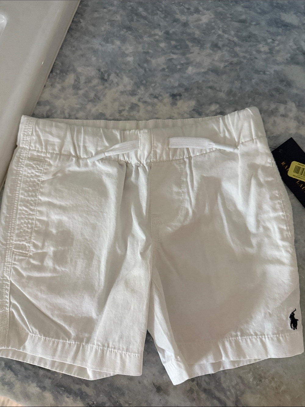 Polo Little Boys by Ralph Lauren White Drawstring Cotton Shorts